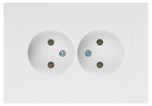 Розетка 2-м СП Accent 6-204-01 16А IP20 250В 2P AL/CU бел. Intro Б0063447