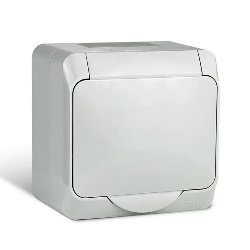 Розетка 1-м ОП Nix 16А IP54 250В с заземл. с крышкой сер. TOKOV ELECTRIC TKE-NX-R1Z-C06-IP54 фото 3