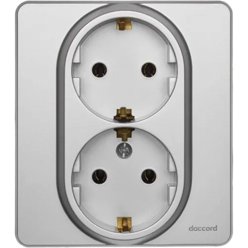 Розетка Inspiria 16А 250В 2х2P+E немецк. стандарт алюм. IEK 673752 фото 3