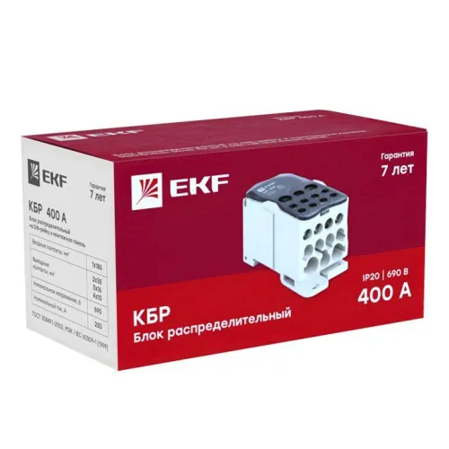 Блок распределительный КРОСС крепеж на панель и DIN КБР-400А EKF plc-kbr400 фото 2