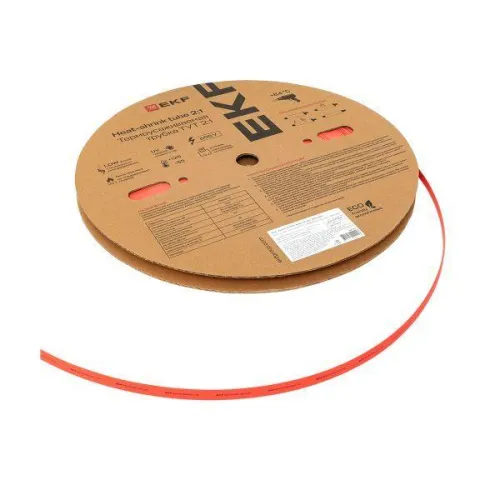 Трубка термоусадочная ТУТ нг 8/4 красн. (уп.100м) EKF tut-8-r фото 3