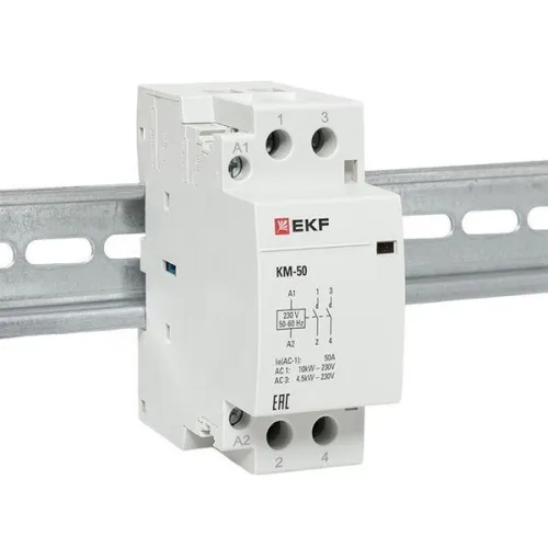 Контактор модульный КМ 50А 2NО (2 мод.) EKF km-2-50-20 фото 4