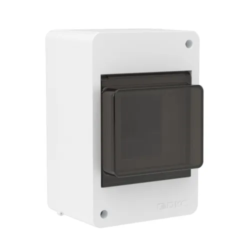 Щиток 4 мод настенный с тонированной дверцей бел. DKC F04W0WD