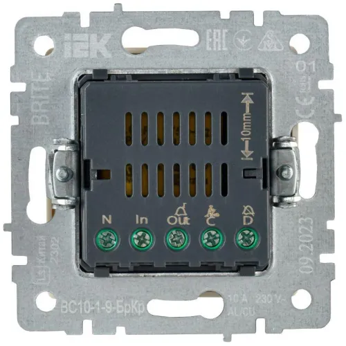 Кнопка звонка BRITE 10А ВС10-1-9-БрКр для отелей с индик. механизм беж. IEK BR-V14-2-10-K10 фото 4