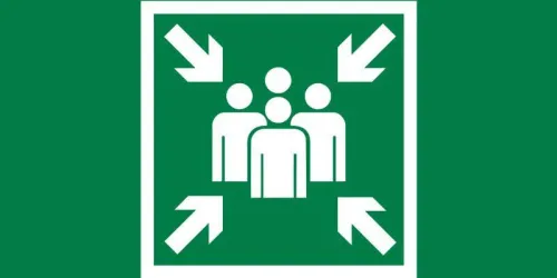 Знак "Место сбора" 180х90мм для аварийно-эвакуационного светильника Compact VARTON V5-EM04-60.004.020