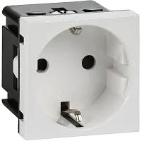 Розетка 2мод. 16А 250В 90град. с заземл. без защ. шторок винт. зажимы бел. ИЭК Leg 4521046