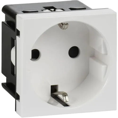Розетка 2мод. 16А 250В 90град. с заземл. без защ. шторок винт. зажимы бел. ИЭК Leg 4521046