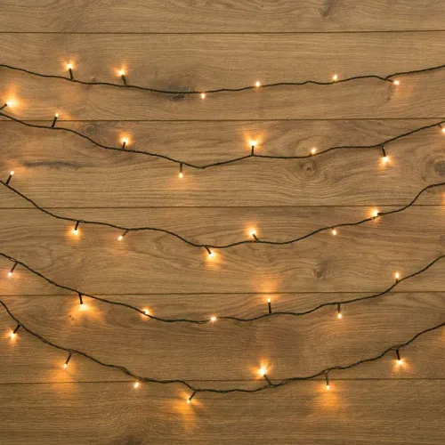 Гирлянда светодиодная "Твинкл Лайт" 20м 160LED тепл. бел. 10Вт 220-240В IP20 с контроллером 8 режимов провод ПВХ темн. зел. Neon-Night 303-116 фото 3