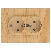 Розетка 2-м СП Accent 6-205-11 16А IP20 250В 2P+E Schuko AL/CU сосна Intro Б0063504