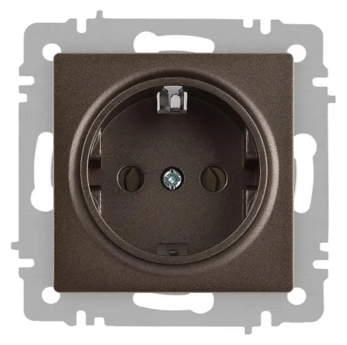 Розетка 1-м СП Accent 6-202-08 16А IP20 250В 2P+E Schuko бронза Intro Б0063699