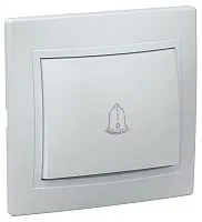 Выключатель кнопочный 1-кл. СП Кварта 10А IP20 ВСк10-1-0-КБ бел. GENERICA EVK13-K01-10-DM