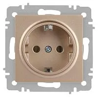 Розетка 1-м СП Accent 6-202-04 16А IP20 250В 2P+E Schuko шампань Intro Б0063690