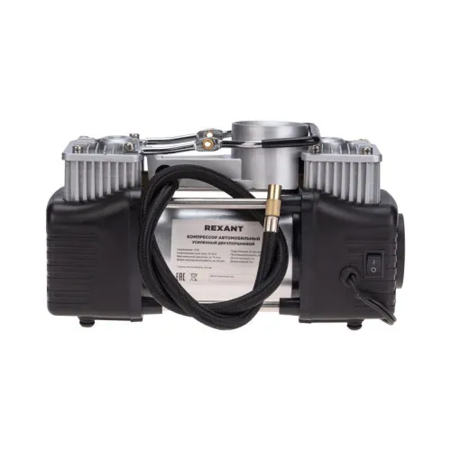Компрессор автомобильный усиленный двухпоршневой с цифровым манометром и функцией автостоп (60л/мин 10 АТМ) Rexant 80-0522 фото 5