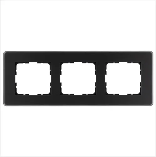 Рамка 3-м G-Glass закругленная стекло матов. черн. Jasmart G1003GB-RM