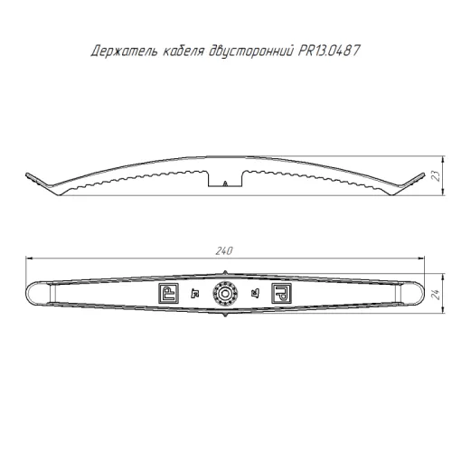 Держатель круглого кабеля двусторонний для прямого монтажа на 16 мест в гофроящике сер. (уп.100шт) Промрукав PR13.0487 фото 3