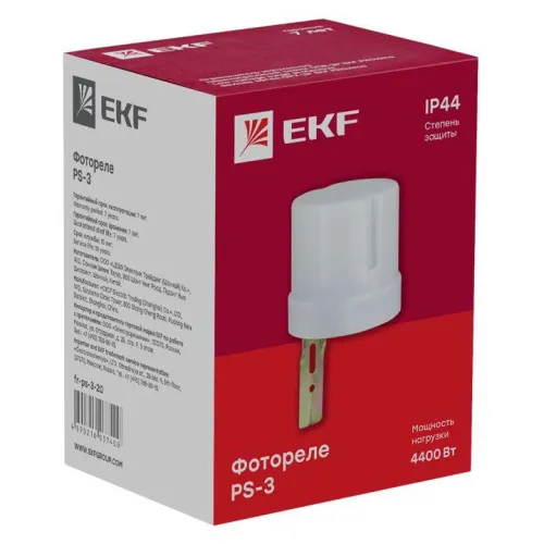 Фотореле PS-3 20А 4400Вт IP44 EKF fr-ps-3-20 фото 6