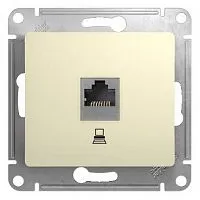 Розетка компьютерная 1-м СП Glossa RJ45 кат.5E механизм беж. SE GSL000281K