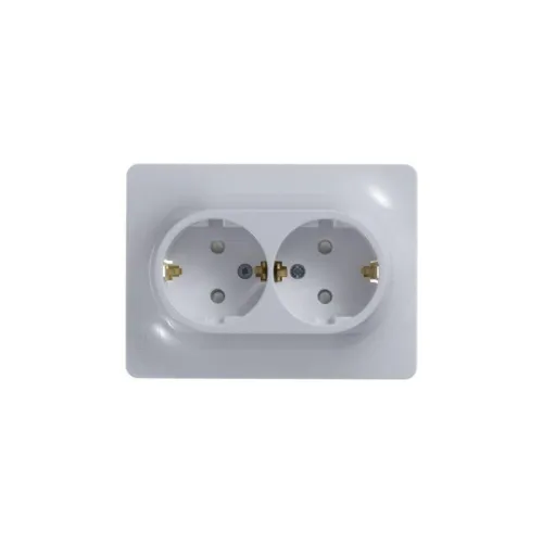 Розетка 2-м СП Glossa 16А IP20 с заземл. защ. шторки в сборе бел. SE GSL000126 фото 4