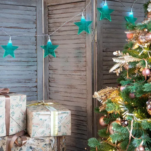 Гирлянда светодиодная "Звездопад" 2.25м 10LED бирюз. бел. 0.1Вт IP20 провод ПВХ прозр. элементы питания 2хAA (не в компл.) Neon-Night 304-004 фото 6