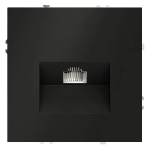 Розетка компьютерная 1-м СП S70 RJ45 кат.6 механизм черн. матов. Voltum VLS060108