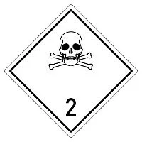 Знак опасности 2.2 "Ядовитый газ" 250х250мм пленка самоклеящаяся EKF an-7-2-2