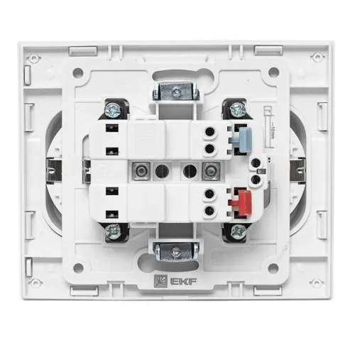 Розетка 2-м СП Стокгольм 16А IP20 с заземл. защ. шторки бел. PROxima EKF EXR16-128-10 фото 6