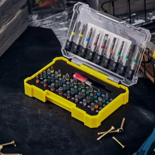 Набор бит с магнитным держателем 25-50мм 49шт пластик. коробка Kranz KR-92-0462 фото 5