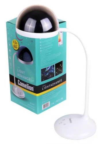 Светильник настольный KD-828 C01 LED 6.5Вт 230В 360лм сенс.рег.ярк .CCT RGB-ночник "Звездн. небо" бел. Camelion 13006 фото 10