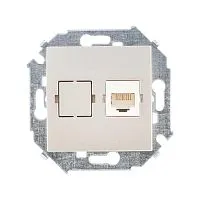 Розетка компьютерная СП Simon 15 RJ45 кат.5E Systimax механизм шампань Simon 1591598-034