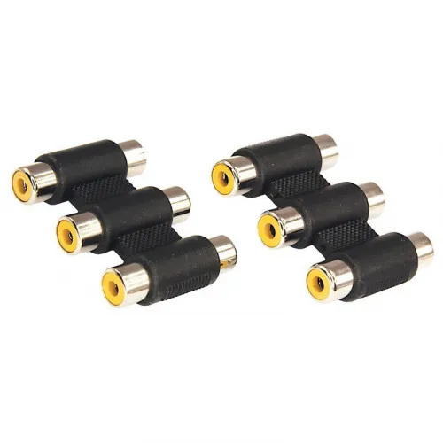 Переходник аудио 3 гнезда RCA - 3 гнезда RCA тринокль блист. Rexant 06-0166-A фото 4