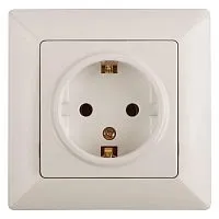 Розетка 1-м СП Solo 4-202-02 16А 250В IP20 2P+E Schuko с заземл. слон. кость Intro Б0053650