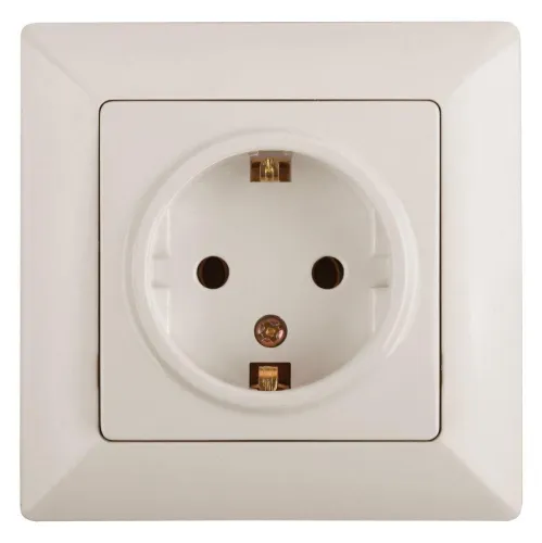 Розетка 1-м СП Solo 4-202-02 16А 250В IP20 2P+E Schuko с заземл. слон. кость Intro Б0053650
