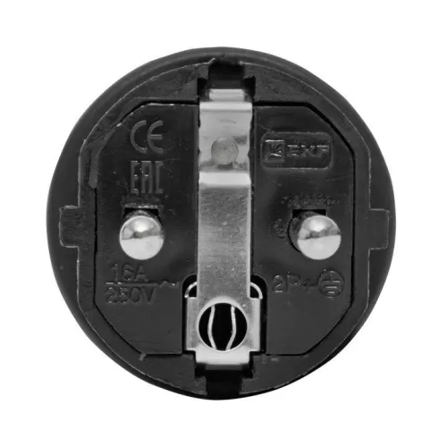 Вилка угловая 16А 2P+PE 230В IP44 с кольцом каучук Basic EKF RPS-017-16-230-44 фото 2