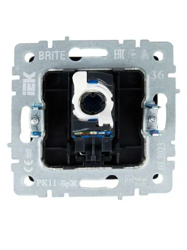 Розетка компьютерная СП RJ45 кат.6 BRITE РК11-БрЖ механизм жемчуж. IEK BR-K10-2-K36 фото 5