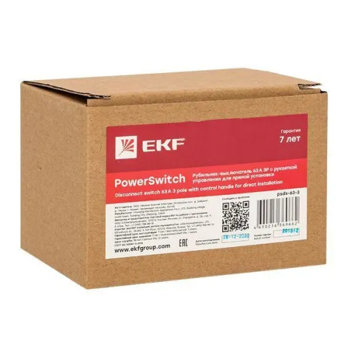 Рубильник-выключатель 3п 63А с рукояткой управления для прямой установки PowerSwitch PROxima EKF psds-63-3 фото 4
