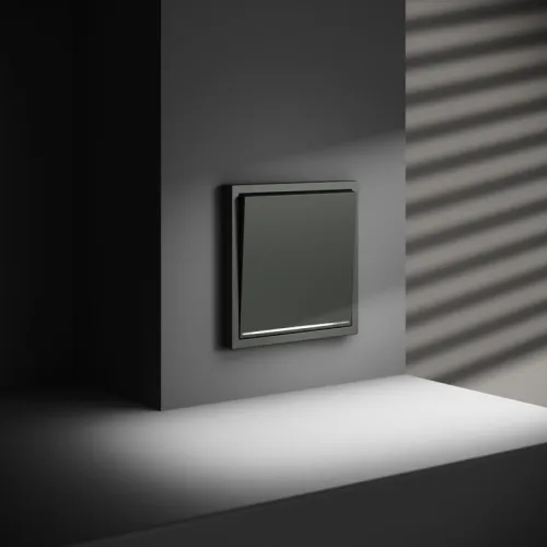 Выключатель 1-кл СП S70 10А с подсветкой механизм титан Voltum VLS010206 фото 6