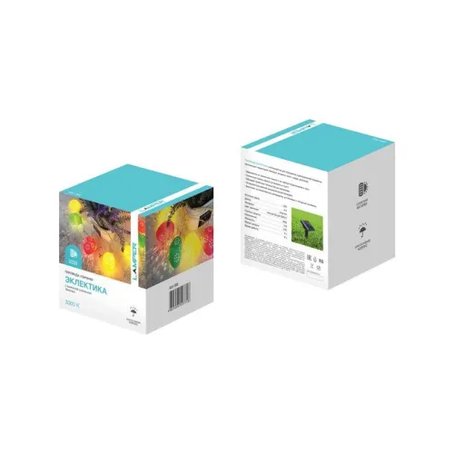 Светильник светодиодный садовый "Каскад Эклектика" 4м LED тепл. бел. 3Вт IP65 с выносной солнечн. панелью 2м; аккум. Lamper 602-268 фото 5