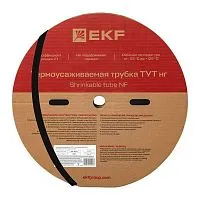 Трубка термоусадочная ТУТ нг 16/8 черн. (уп.100м) EKF tut-16-b