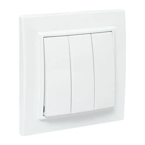 Выключатель 3-кл. СП Минск 10А IP20 бел. Basic EKF ERV10-024-10 фото 2