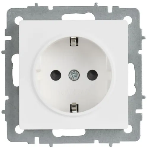 Розетка BRITE РС14-1-0-БрАБ 16А с заземл. защ. шторки механизм арктич. бел. IEK BR-R14-16-K91 фото 2