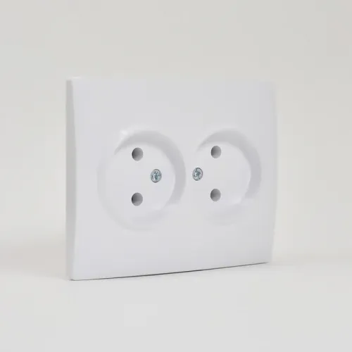 Розетка 2-м СП Karina 16А IP20 без заземл. термопласт бел. LEZARD 707-0200-128B фото 2