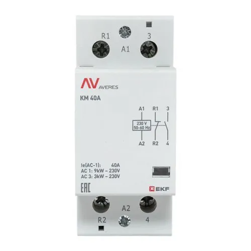 Контактор модульный КМ 40А 1NC+1NO 230В AC (2 мод.) AVERES EKF km-av-2-40-11-230V фото 2