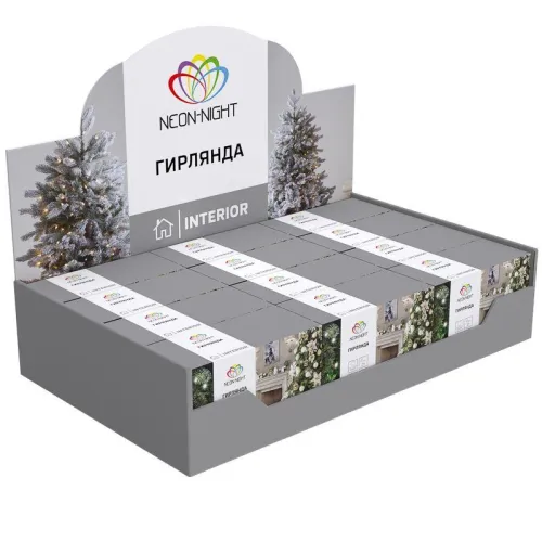 Гирлянда светодиодная "Твинкл Лайт" 4м 25LED мультиколор 4.8Вт 220-240В IP20 с контроллером 8 режимов провод ПВХ темн. зел. Neon-Night 303-019 фото 8