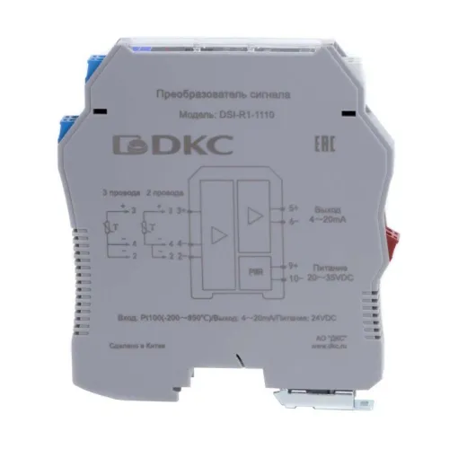 Преобразователь сигнала DSI 1 вход RTD Pt100 1 выход 4…20мА DKC DSI-R1-1110 фото 2