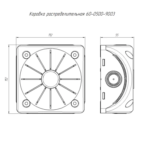 Коробка распределительная 100х100х50 двухкомпонентн. безгалоген. (HF) для видеокамер бел. Промрукав 60-0500-9003 фото 2