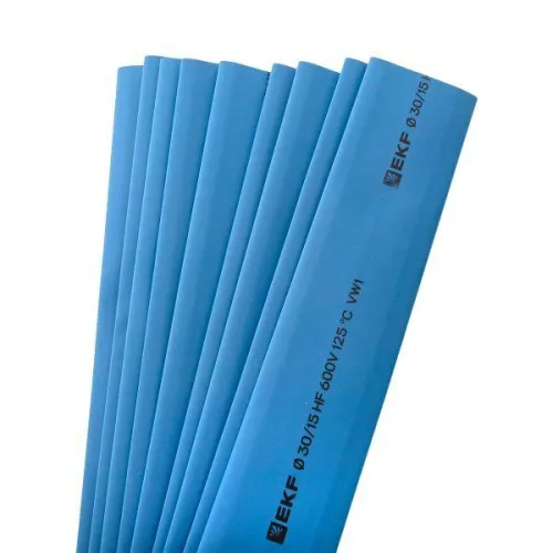 Трубка термоусадочная ТУТ нг 30/15 син. 1м (уп.25м) PROxima EKF tut-30-g-1m фото 2