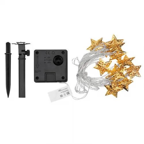 Гирлянда светодиодная "Звезды" 1.2м 12LED тепл. бел. 0.5Вт IP20 на солнечной батарее Neon-Night 303-070 фото 3