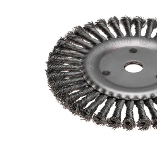 Щетка дисковая для УШМ крученая стальная проволока 200мм отв. 22.23мм Kranz KR-91-1247 фото 3