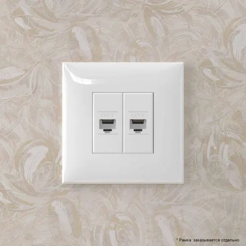 Розетка компьютерная 2-м СП Avanti "Белое облако" RJ45 кат.6 без шторок механизм DKC 4400694 фото 4