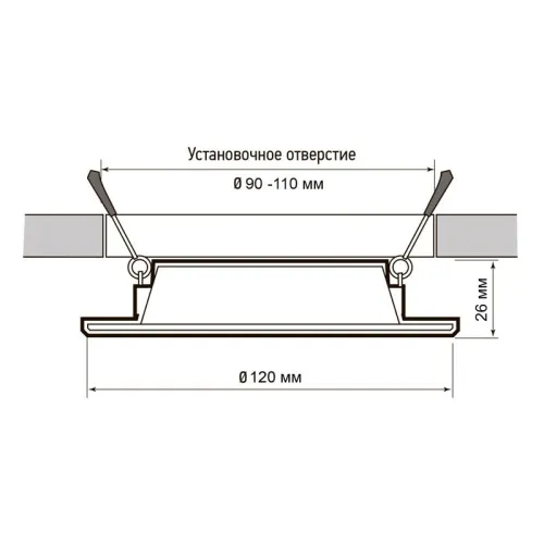 Светильник светодиодный PLED DL7 WH Downlight 12Вт 4000К 145х26мм IP54 ДВО встраив. Pro JazzWay 5042544 фото 6